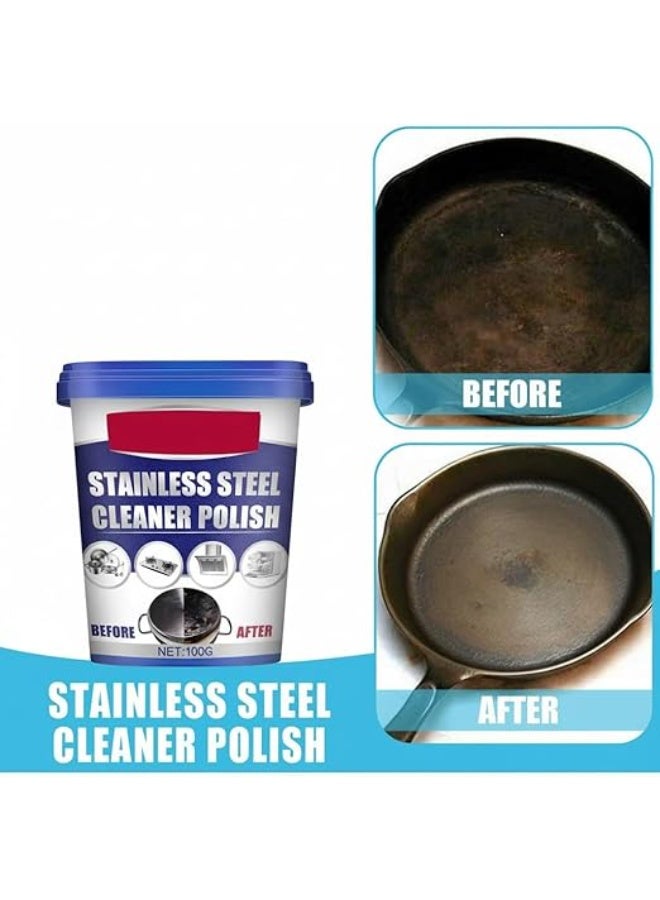 كاست ويف منظف مطبخ منزلي معجون ستانلس ستيل كريم تنظيف للأواني متعدد الاستخدامات 100 جرام - Image 5